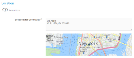 Location New York with Geo Coordinates and Label Big Apple Location New York with Geo Coordinates and Label Big Apple